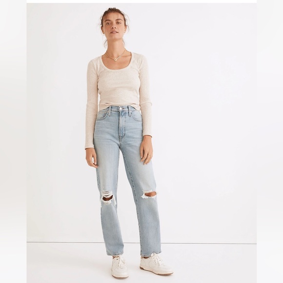 Madewell Denim - Madewell The Perfect‎ Vintage Straight Jean Danby Wash Knee-Rip Edition size 25